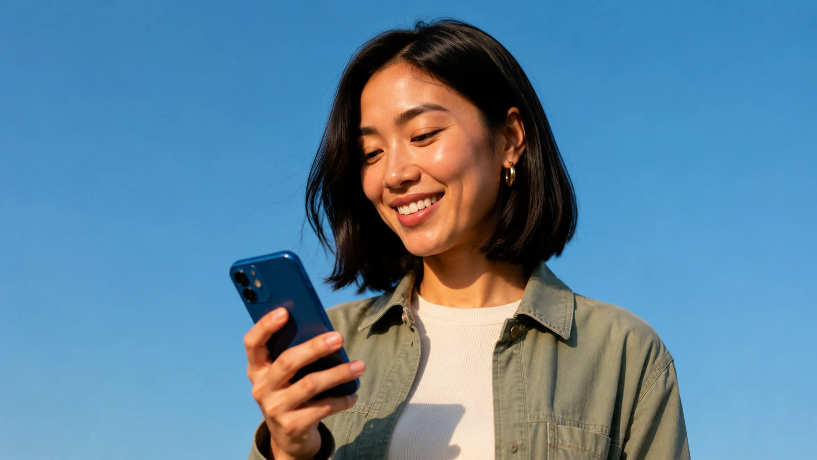 Dirigeante d'un commerce local consultant son téléphone